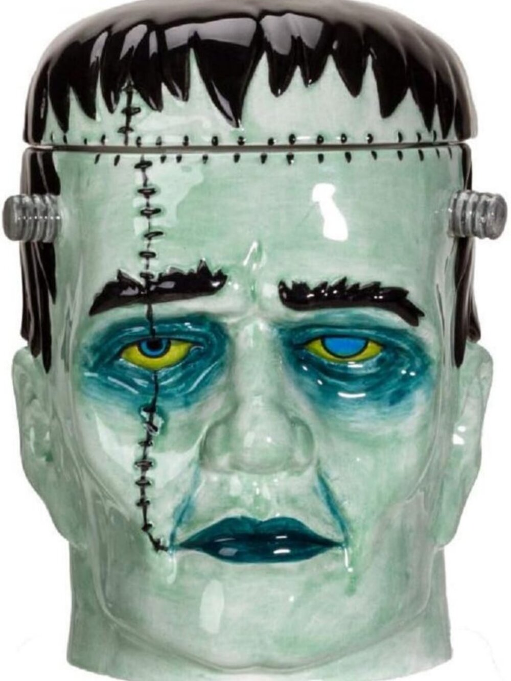 Frankenstein Head Ceramic Cookie Jar | Unique Halloween Decor & Kitchen Storage